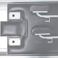 Thumbnail for Elina Classic Aluminium Reformer 86 Inches Close-Up View Of Gray Upholstery And Shoulder Rest Assembly Front Angled View On White Background