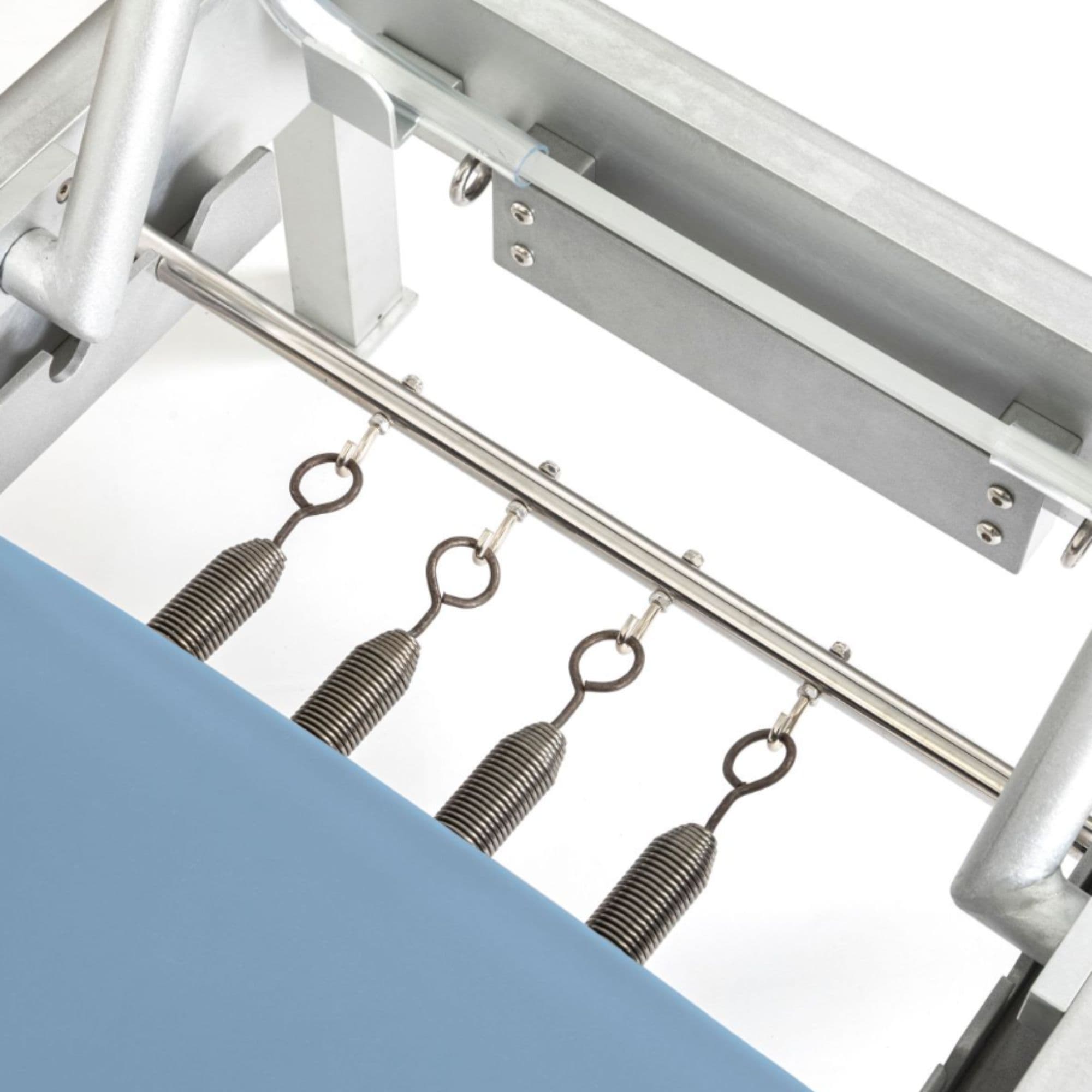 Elina Classic Aluminium Reformer with Tower 86 Inches Close-Up View Of Springs And Ocean Blue Upholstered Bed