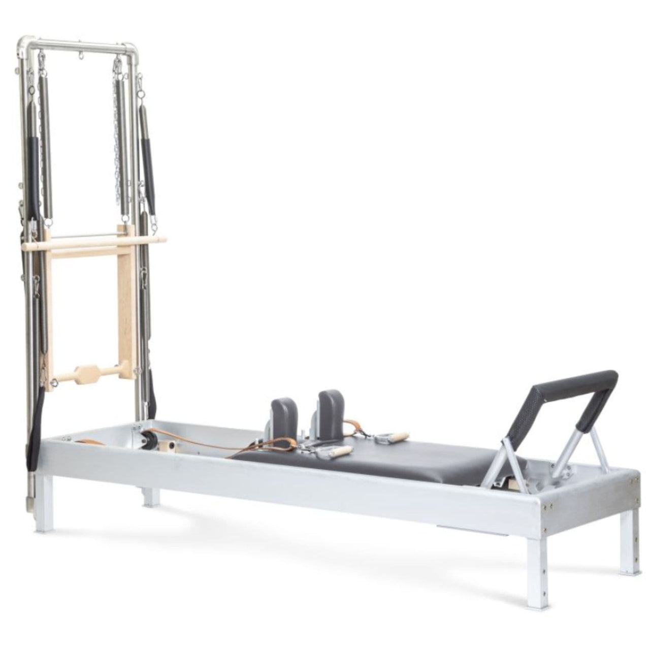 Elina Classic Aluminium Reformer with Tower 86 Inches Gray Variant Front Angled View On White Background