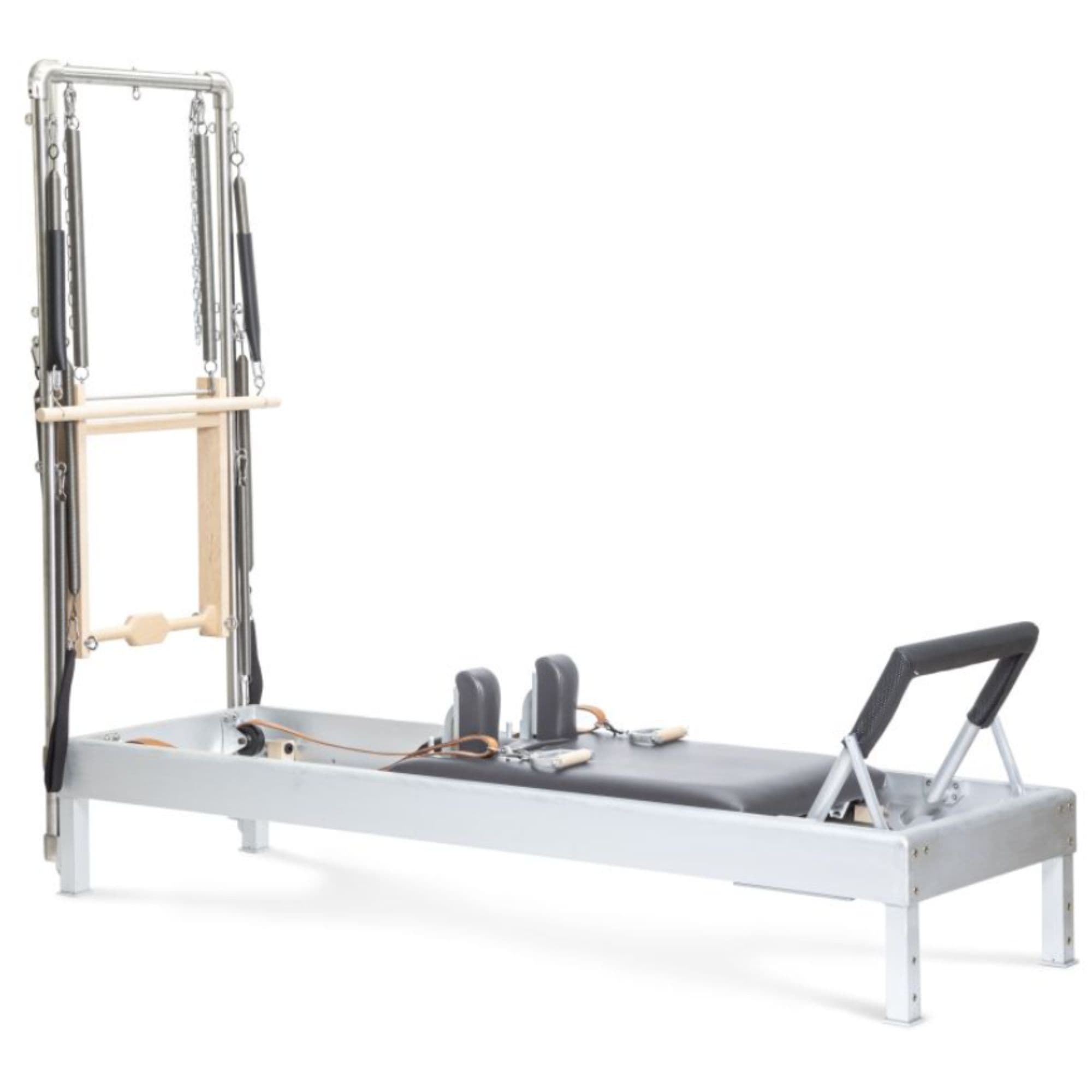 Elina Classic Aluminium Reformer with Tower 86 Inches Gray Variant Front Angled View On White Background