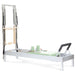 Elina Classic Aluminium Reformer with Tower 86 Inches Green Variant Front Angled View On White Background
