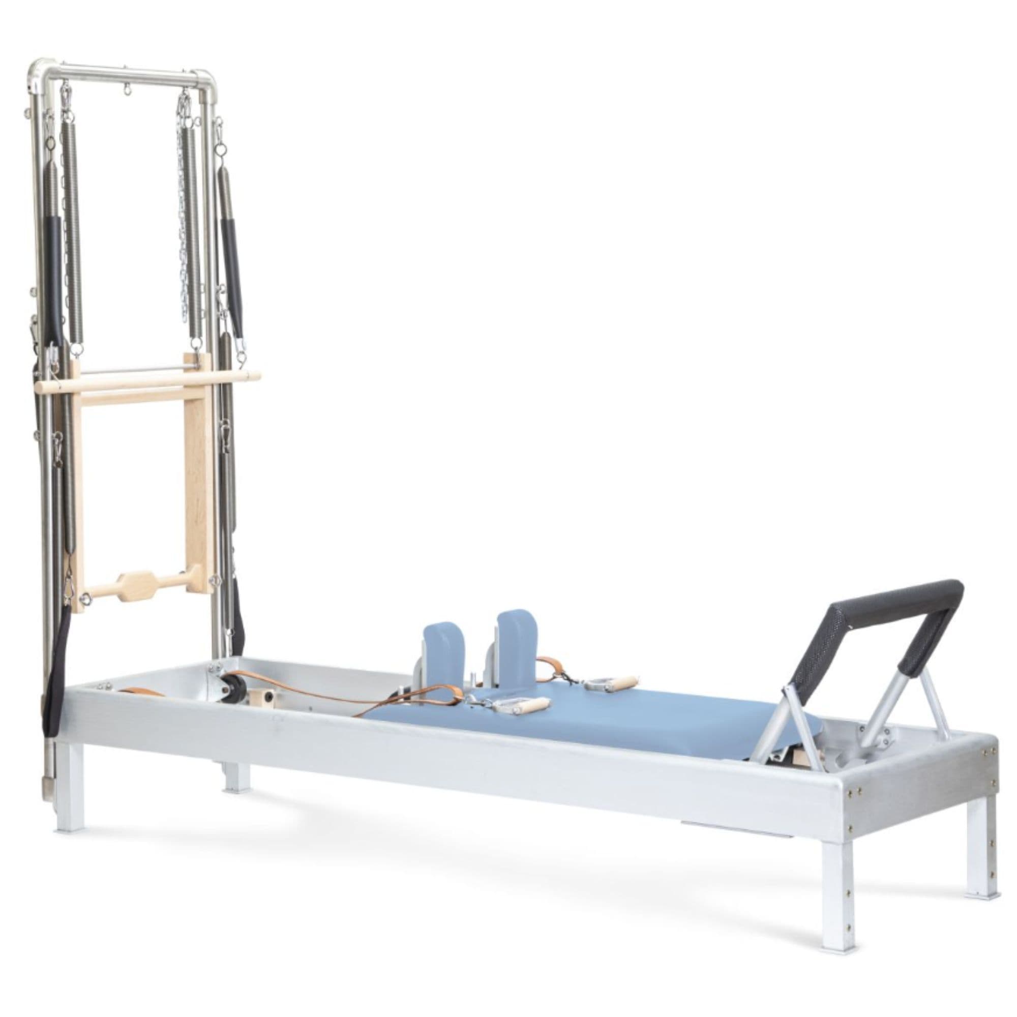Elina Classic Aluminium Reformer with Tower 86 Inches Ocean Blue Variant Front Angled View On White Background