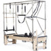 Elina Elite Cadillac Reformer Black Variant Front Angled View Showing Full Tower Attachment On White Background