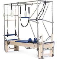 Thumbnail for Elina Elite Cadillac Reformer Blue Variant Front Angled View Of Pilates Cadillac With Frame And Accessories