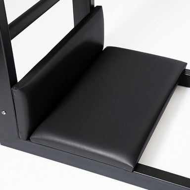 Elina Elite Ladder Barrel with Steel Base Close-Up View Of The Padded Seat And Backrest On A Pilates Ladder Barrel