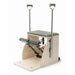 Elina Elite Wood Combo Chair With Green Variant Front Angled View On White Background