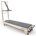 Elina Elite Wood Reformer with Tower Gray Variant Front Angled View With Tower On White Background