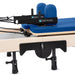 Elina Foldable Reformer for Home Blue Variant Close-Up View Of The Carriage And Adjustable Shoulder Rests