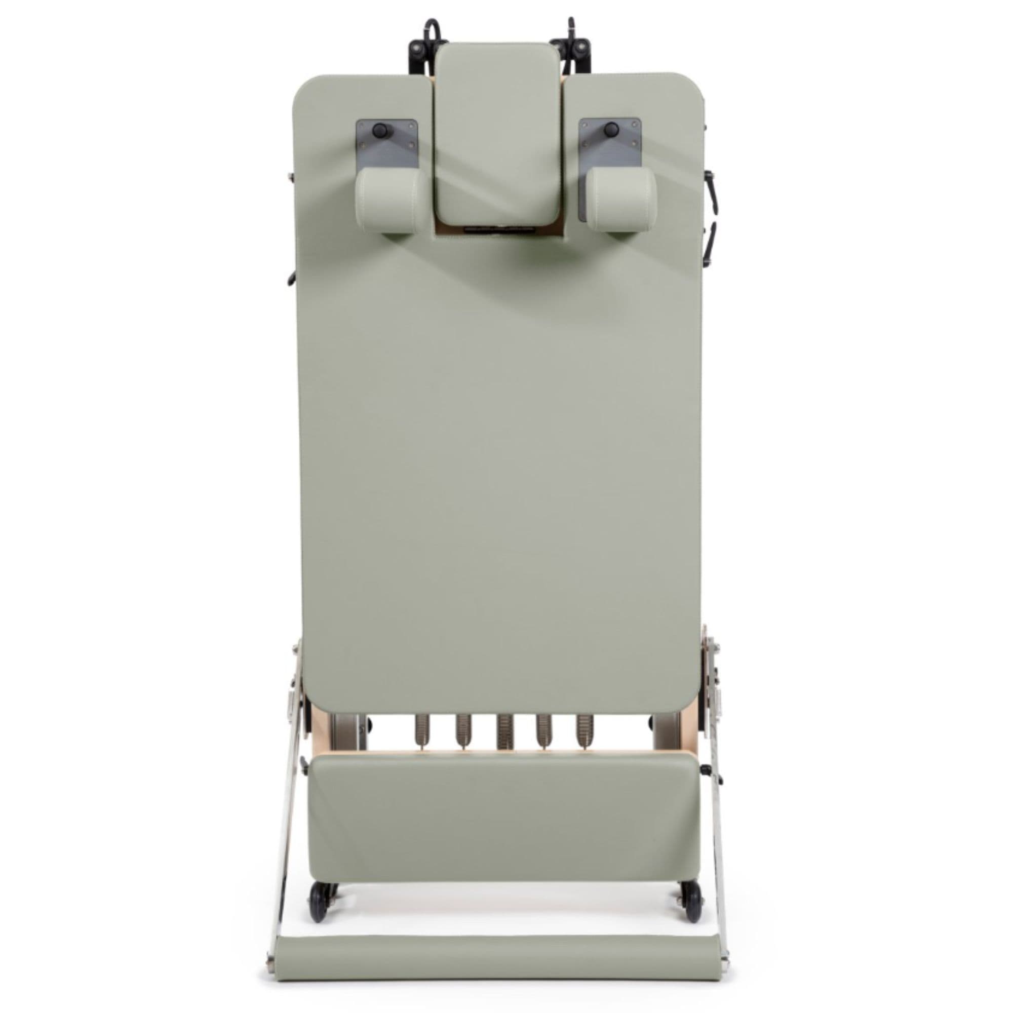 Elina Foldable Reformer for Home Iceberg Variant Showing Upright Position On White Background