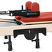 Elina Foldable Reformer for Home Red Variant Close-Up View Of The Carriage And Adjustable Shoulder Rests