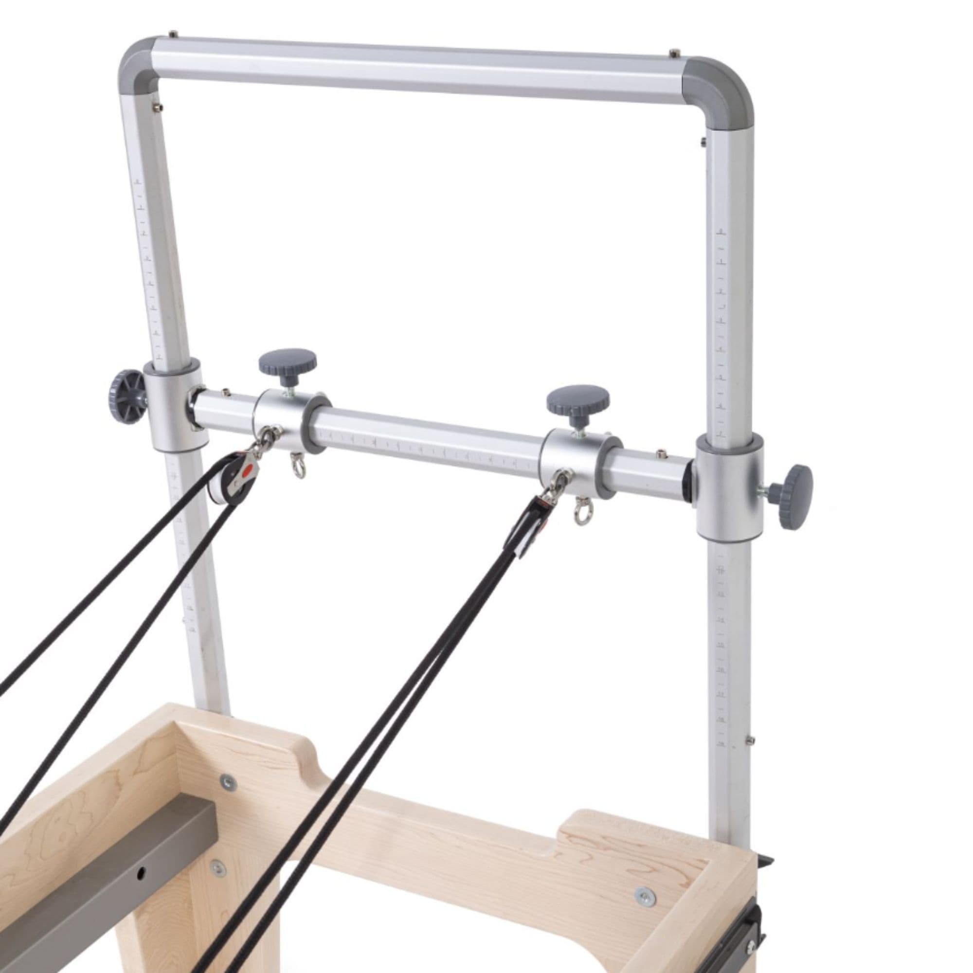 Elina Physio Reformer Master Instructor Close-Up View Of Adjustable Pulley And Crossbar
