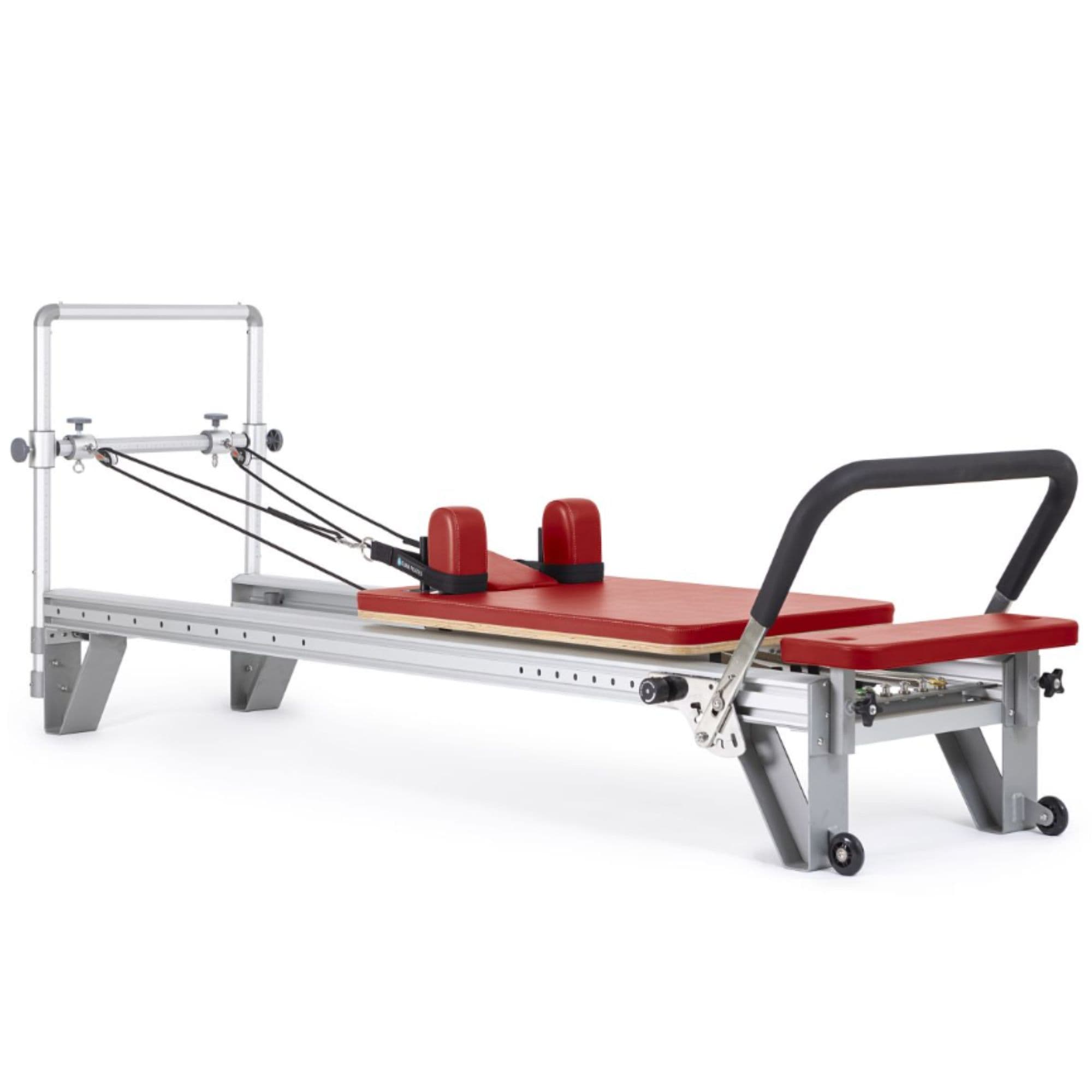 Elina Pilates Aluminium Reformer Mentor Red Variant Front Angled View On White Background