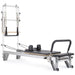 Elina Pilates Aluminium Reformer Mentor with Tower Black Variant Front Angled View On White Background