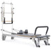 Elina Pilates Aluminium Reformer Mentor with Tower Grey Variant Front Angled View On White Background