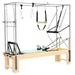 Elina Pilates Cadillac Reformer Green Variant Front Angled View Showing Full Tower Attachment On White Background