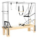 Elina Pilates Cadillac Reformer Ivory Variant Front Angled View Showing Full Tower Attachment On White Background