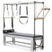 Elina Pilates Classic Aluminium Cadillac Trapeze with Accessories Black Variant Front Angled View On White Background