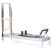 Elina Pilates Classic Aluminium Reformer with Tower 86 Inches Black Variant Front Angled View On White Background