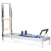 Elina Pilates Classic Aluminium Reformer with Tower 86 Inches Blue Variant Front Angled View On White Background