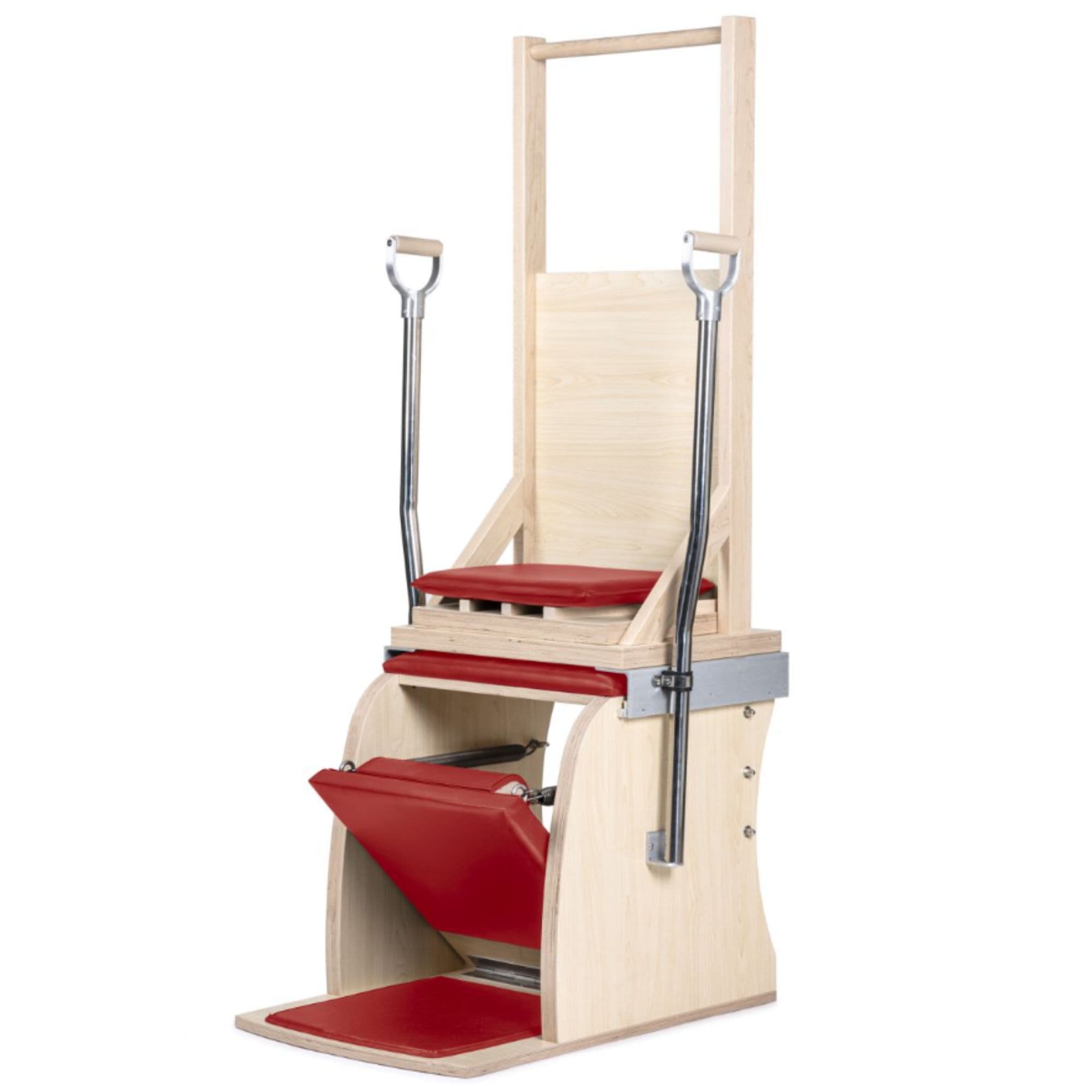 Elina Pilates Combination Wunda  Electric Chair Red Variant Front Angled View On White Background