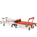 Elina Pilates Foldable Reformer With Box Red Variant Side View With Rope And Spring Resistance System