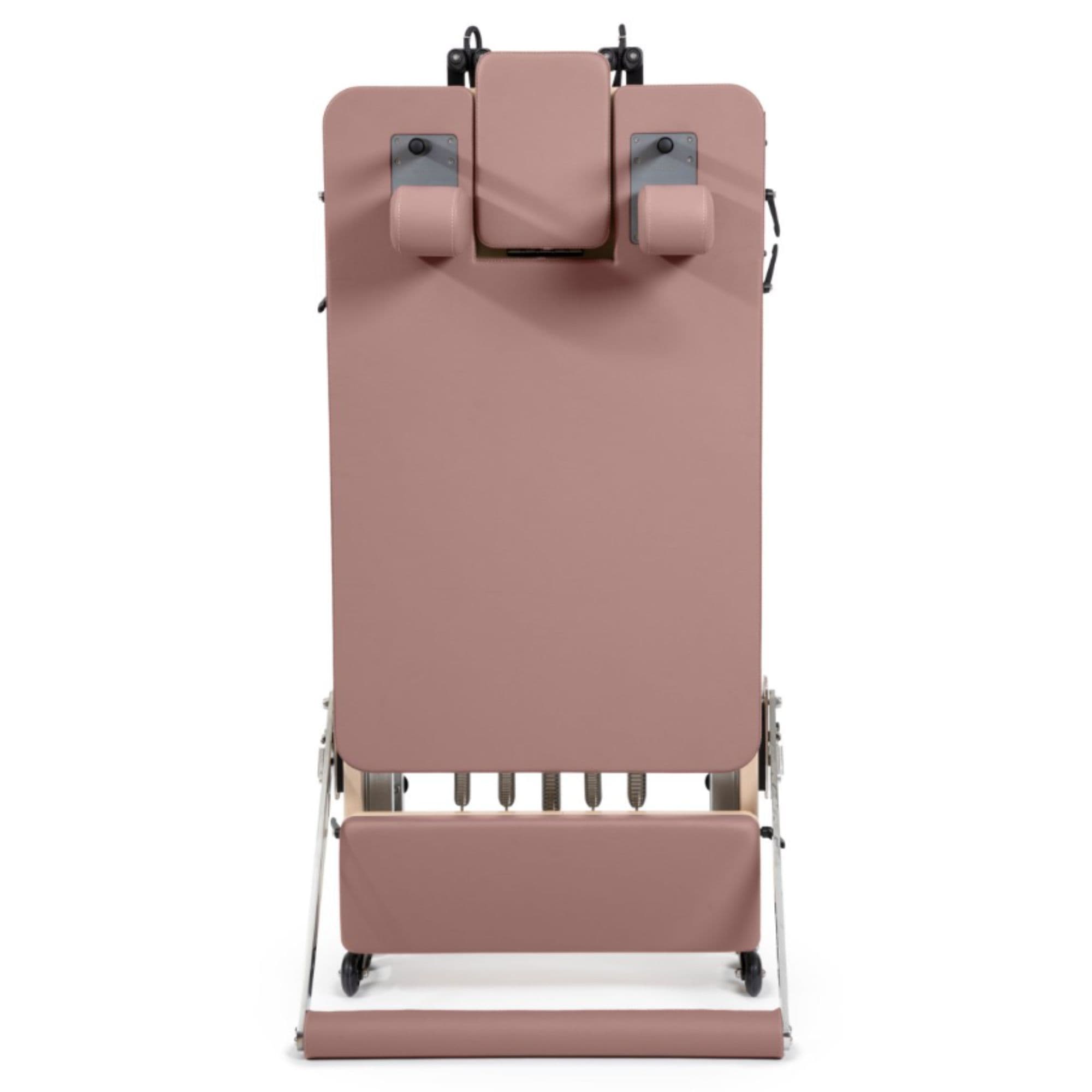 Elina Pilates Foldable Reformer for Home Showing Upright Position On White Background