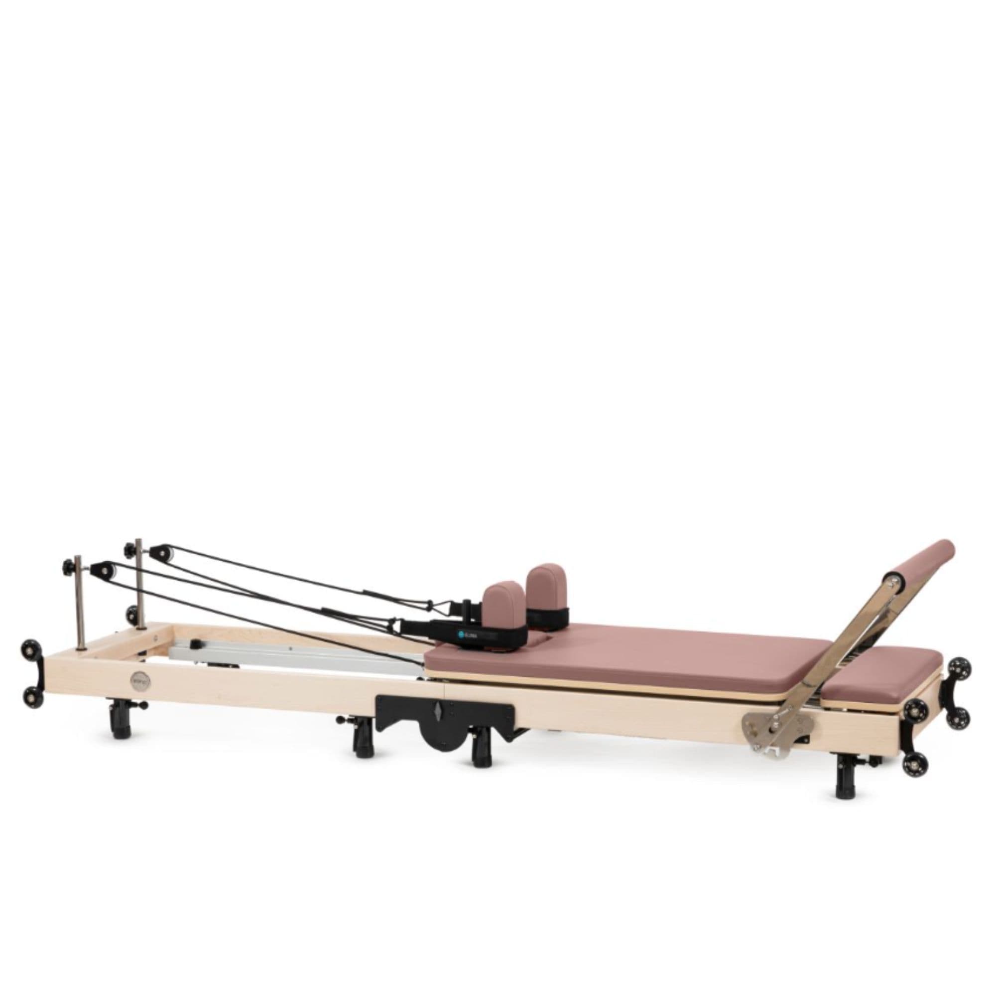 Elina Pilates Foldable Reformer for Home Side View With Rope And Spring Resistance System