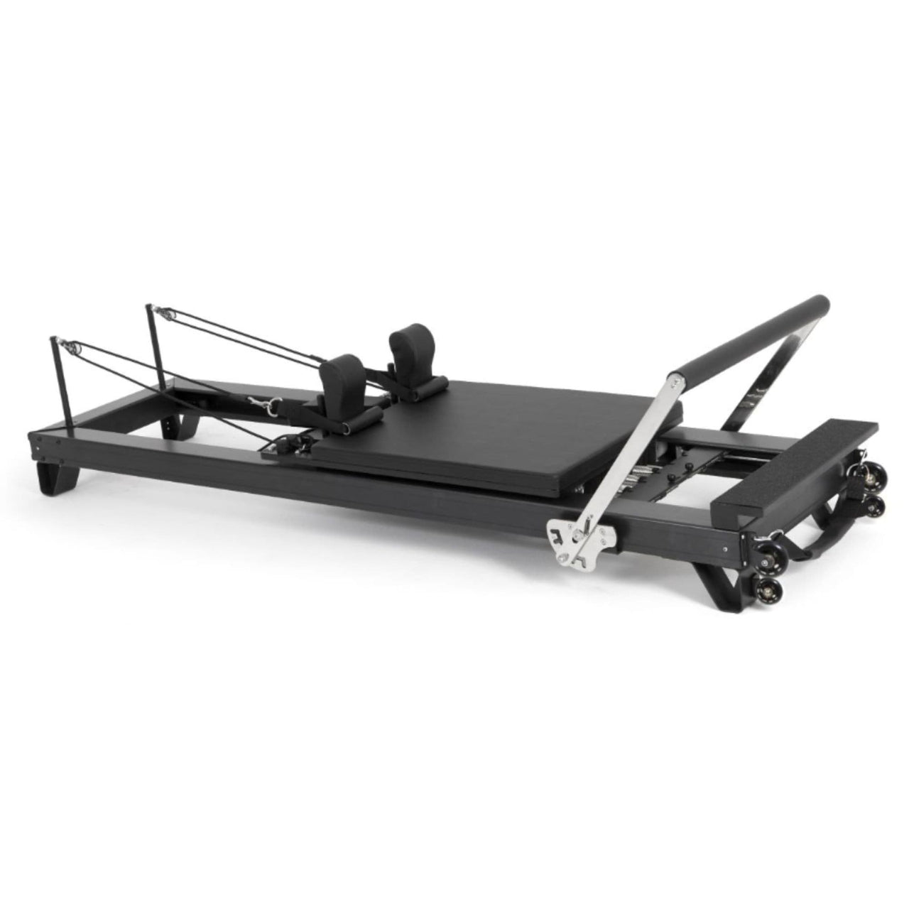 Elina Pilates HL Aluminum Reformer Side Angled View HL2 On White Background