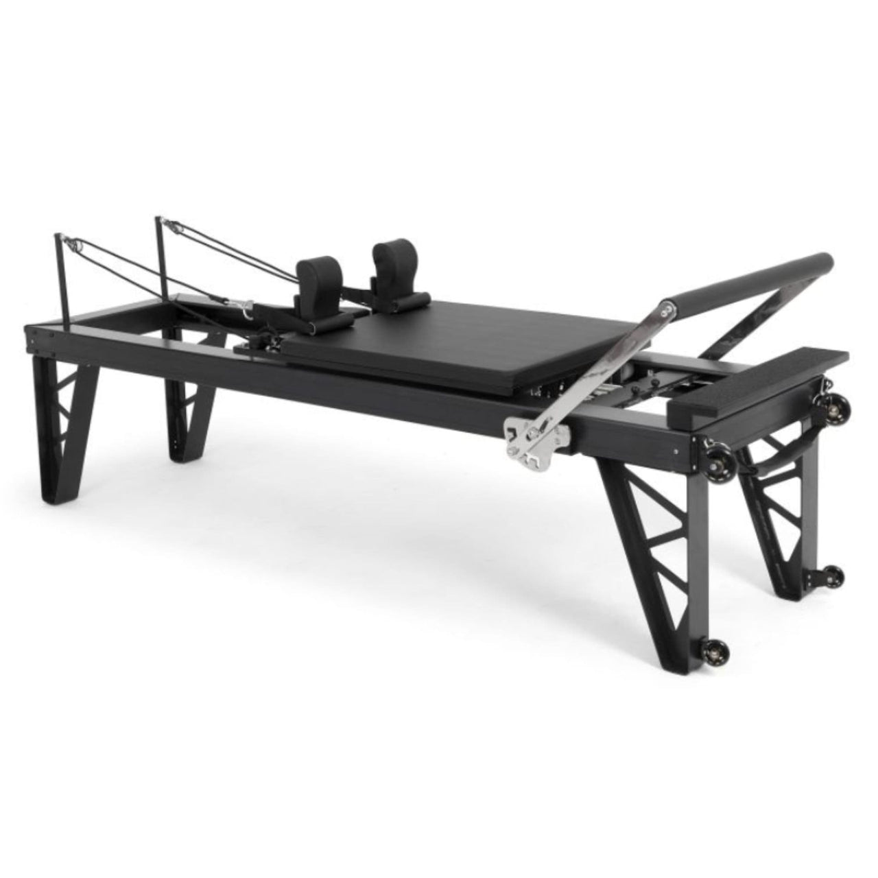 Elina Pilates HL Aluminum Reformer Side Angled View HL4 On White Background