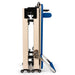 Elina Pilates Home Foldable Reformer Blue Variant Side View Showing Space-Saving Folded Configuration On White Background