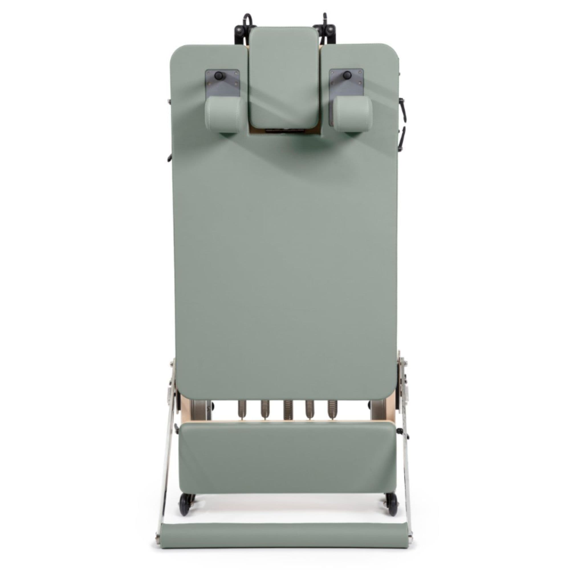 Elina Pilates Nubium Reformer Eucalyptus Variant Showing Upright Position On White Background 
