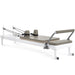 Elina Pilates Nubium Reformer Mocha Variant Side Angle View With Rope On White Background
