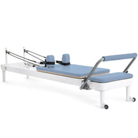 Thumbnail for Elina Pilates Nubium Reformer Ocean Blue Variant Side Angle View With Rope On White Background