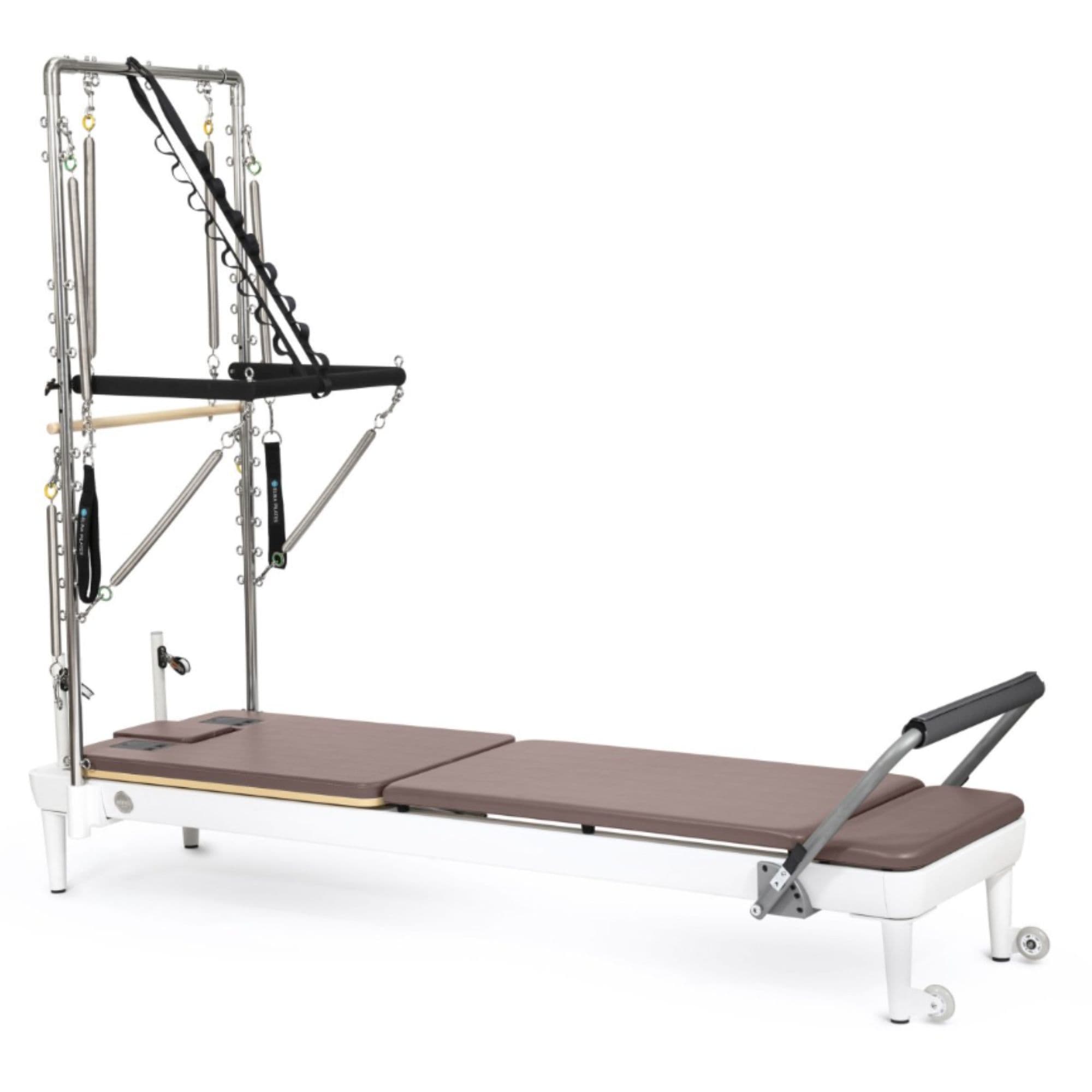 Elina Pilates Nubium Reformer with Tower Aged Rose Variant Front Angled View Complete Set On White Background