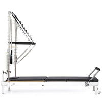 Thumbnail for Elina Pilates Nubium Reformer with Tower Black Variant Side View Complete Set On White Background