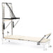 Elina Pilates Nubium Reformer with Tower Ivory Variant Front Angled View Complete Set On White Background