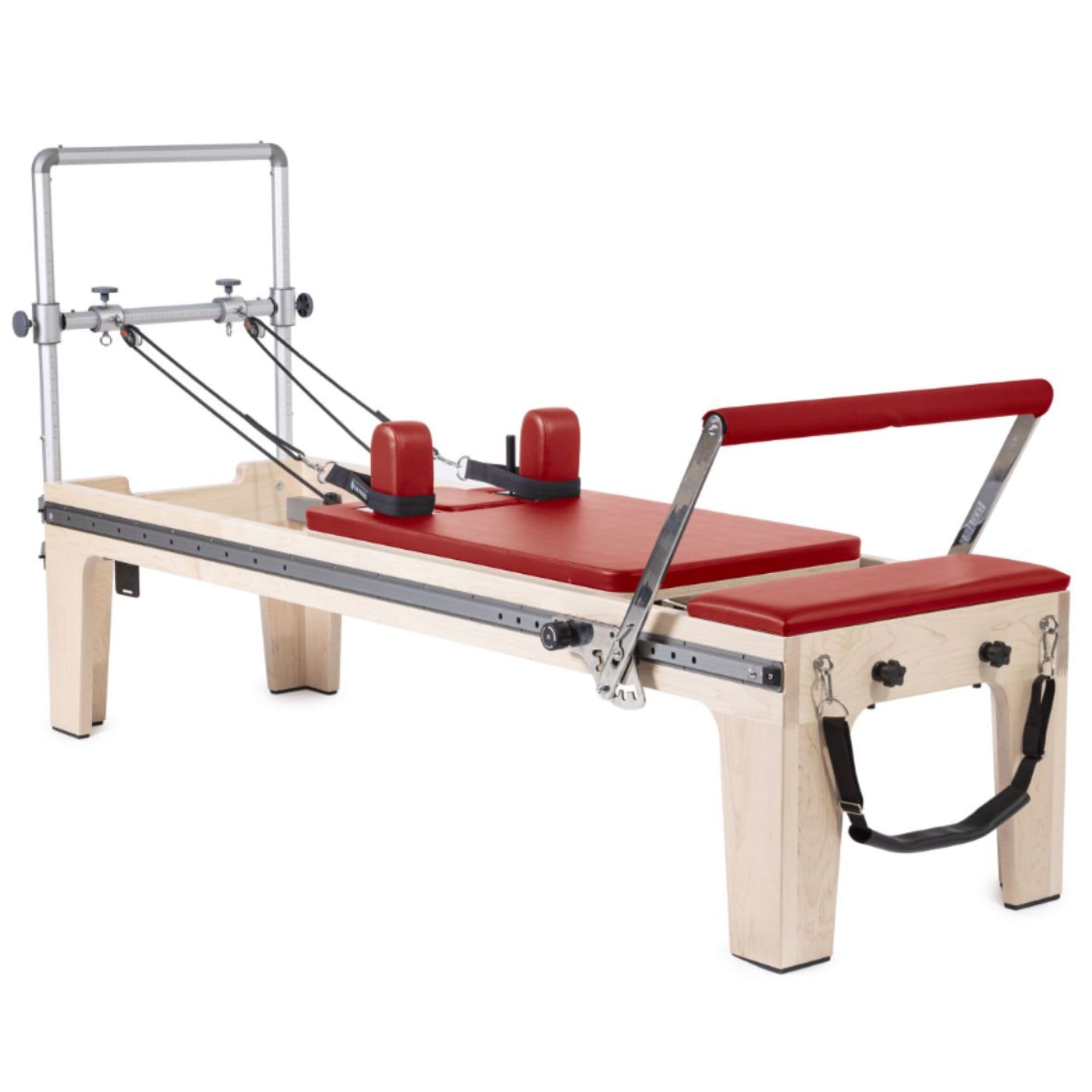 Elina Pilates Physio Reformer Master Instructor Red Variant Front Angled View On White Background