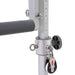 Elina Pilates Physio Reformer Master Instructor with Tower Close-Up Showing Precision Height Adjustment And Pulley Attachment