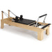 Elina Pilates Physio Wood Reformer Black Variant Front Angled View With Complete Set On White Background