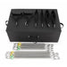 Elina Pilates Physio Wood Reformer with Tower Top View Of Included Accessory Kit And Color Coded Resistance Springs On White Background