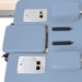 Elina Pilates Reformer Master Instructor Close-Up View Of Ocean Blue Upholstery And Shoulder Rest Assembly Front Angled View On White Background