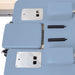 Elina Pilates Reformer Master Instructor With Tower Blue VarianClose-Up View Of Ocean Blue Upholstery And Shoulder Rest Assembly Front Angled View On White Background