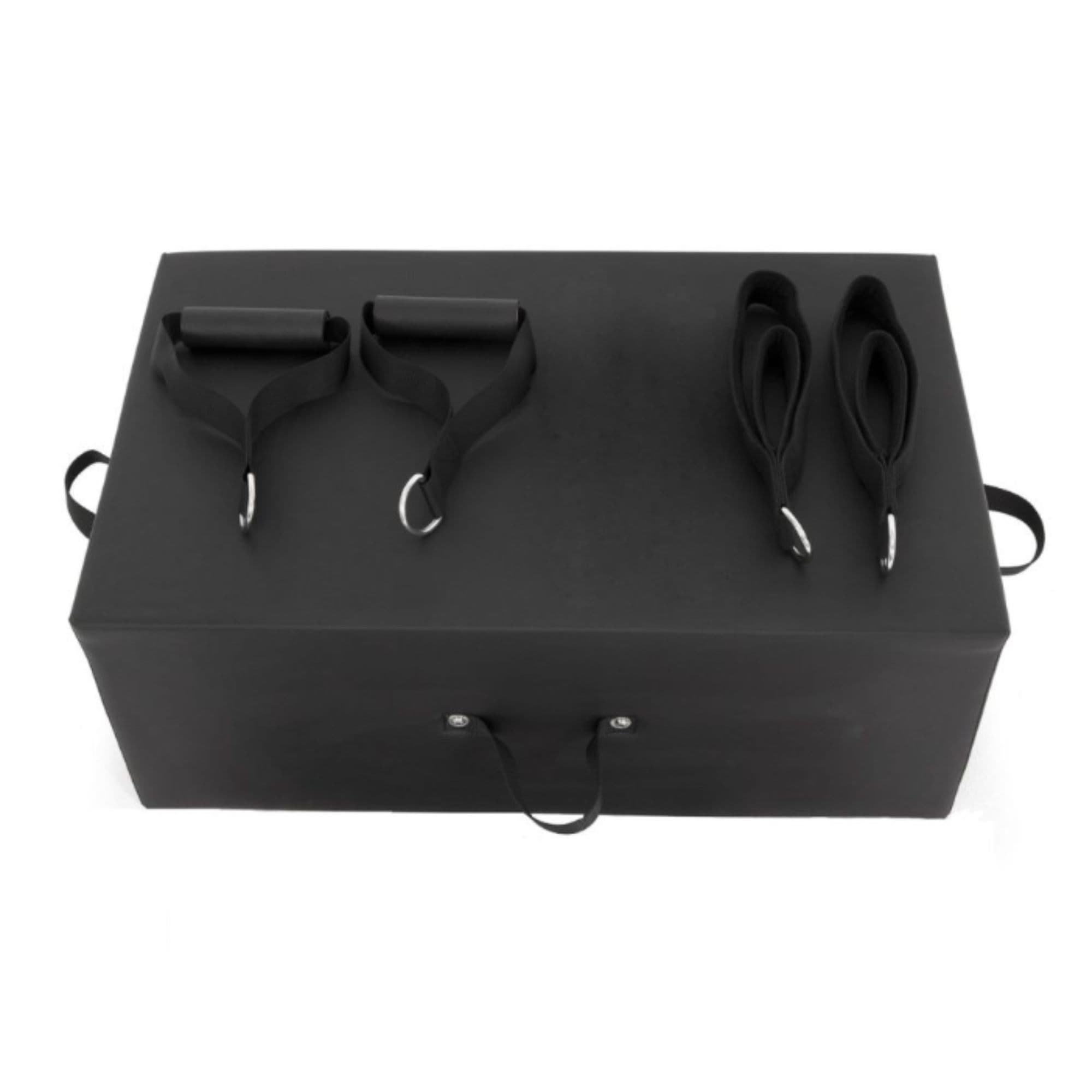 Elina Pilates Reformer Wood Top View Of Included Accessory Kit On White Background
