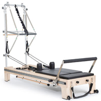 Thumbnail for Elina Pilates Twin Reformer Black Variant Front Angled Complete Set View On White Background