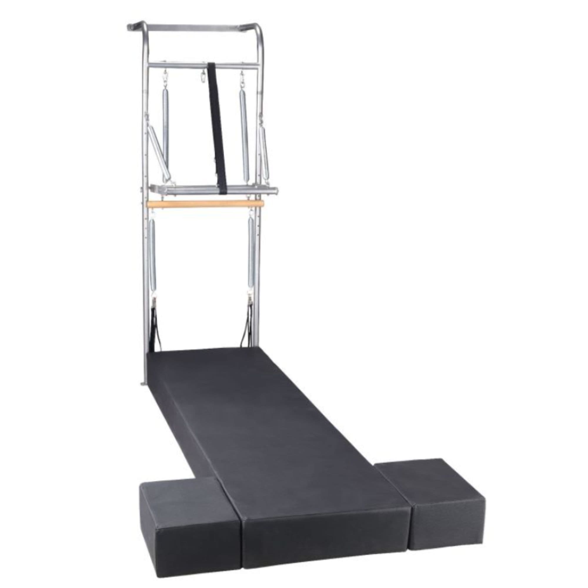 Elina Pilates Wall Unit Black Variant Rear Angled View On White Background