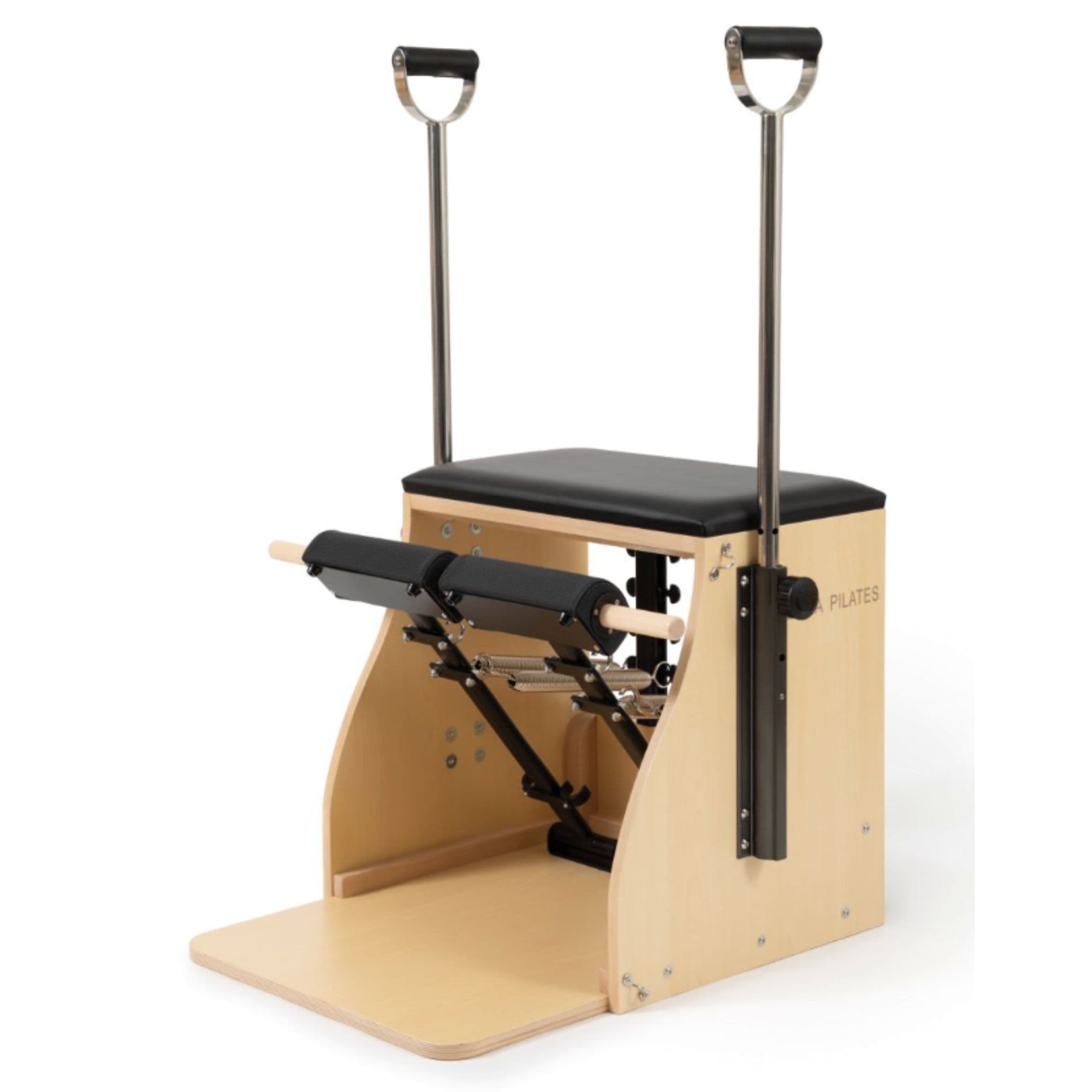 Elina Pilates Wood Combo Chair Black Variant Front Angled View On White Background