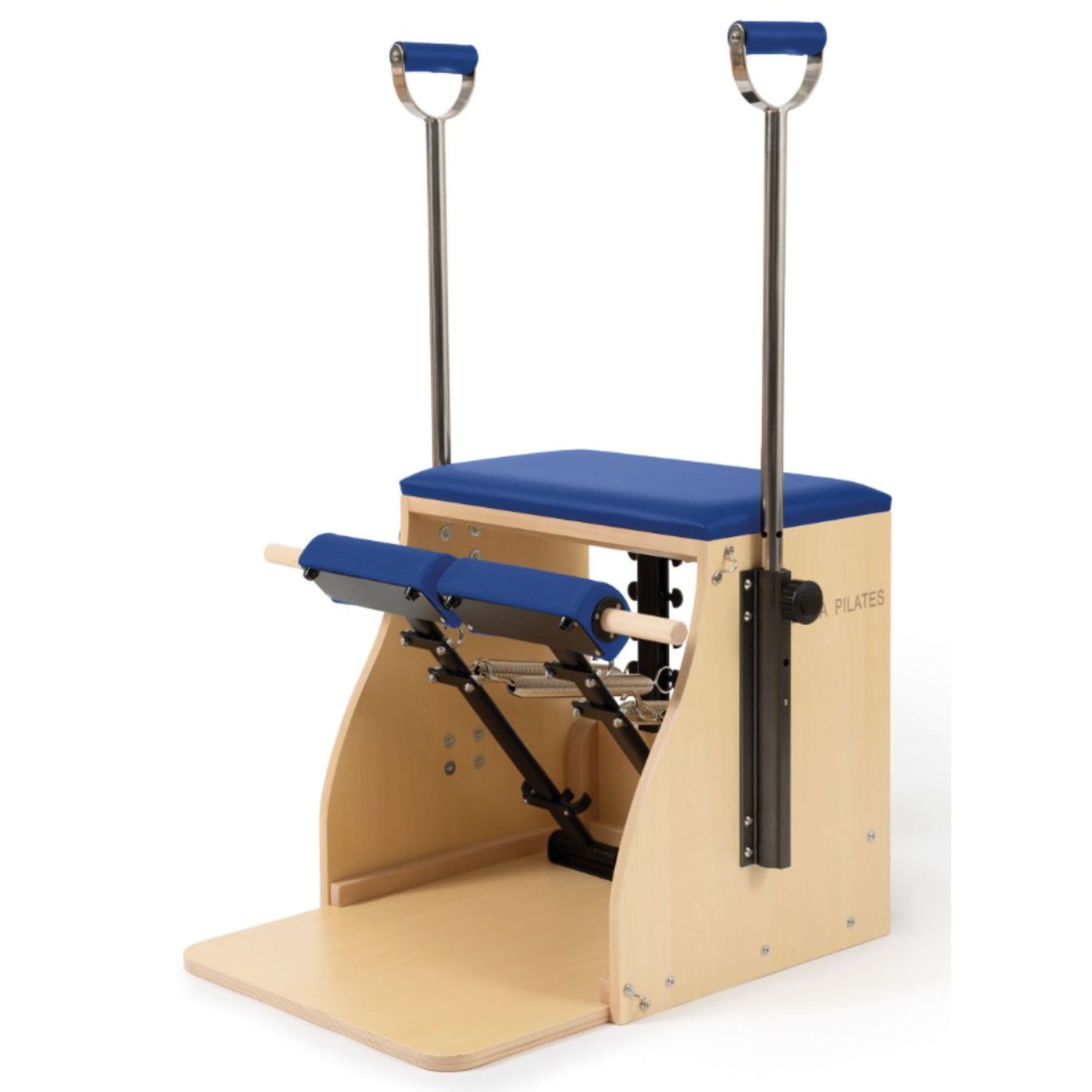 Elina Pilates Wood Combo Chair Blue Variant Front Angled View On White Background