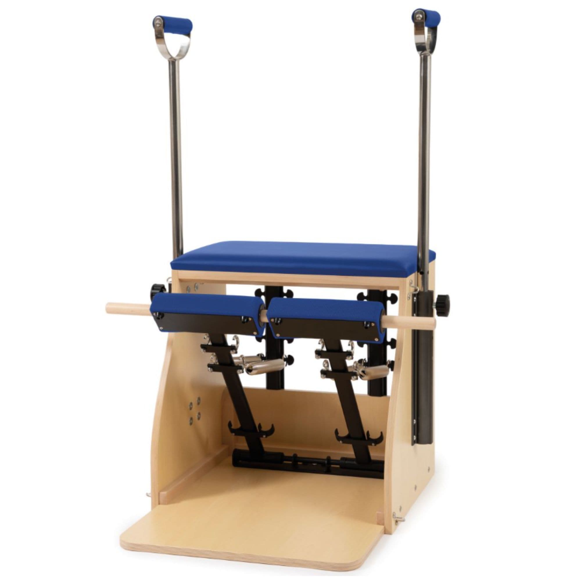 Elina Pilates Wood Combo Chair Blue Variant Front View On White Background