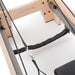 Elina Pilates Wood Reformer Elite Black Variant Close-Up View Of Strap And Frame On White Background