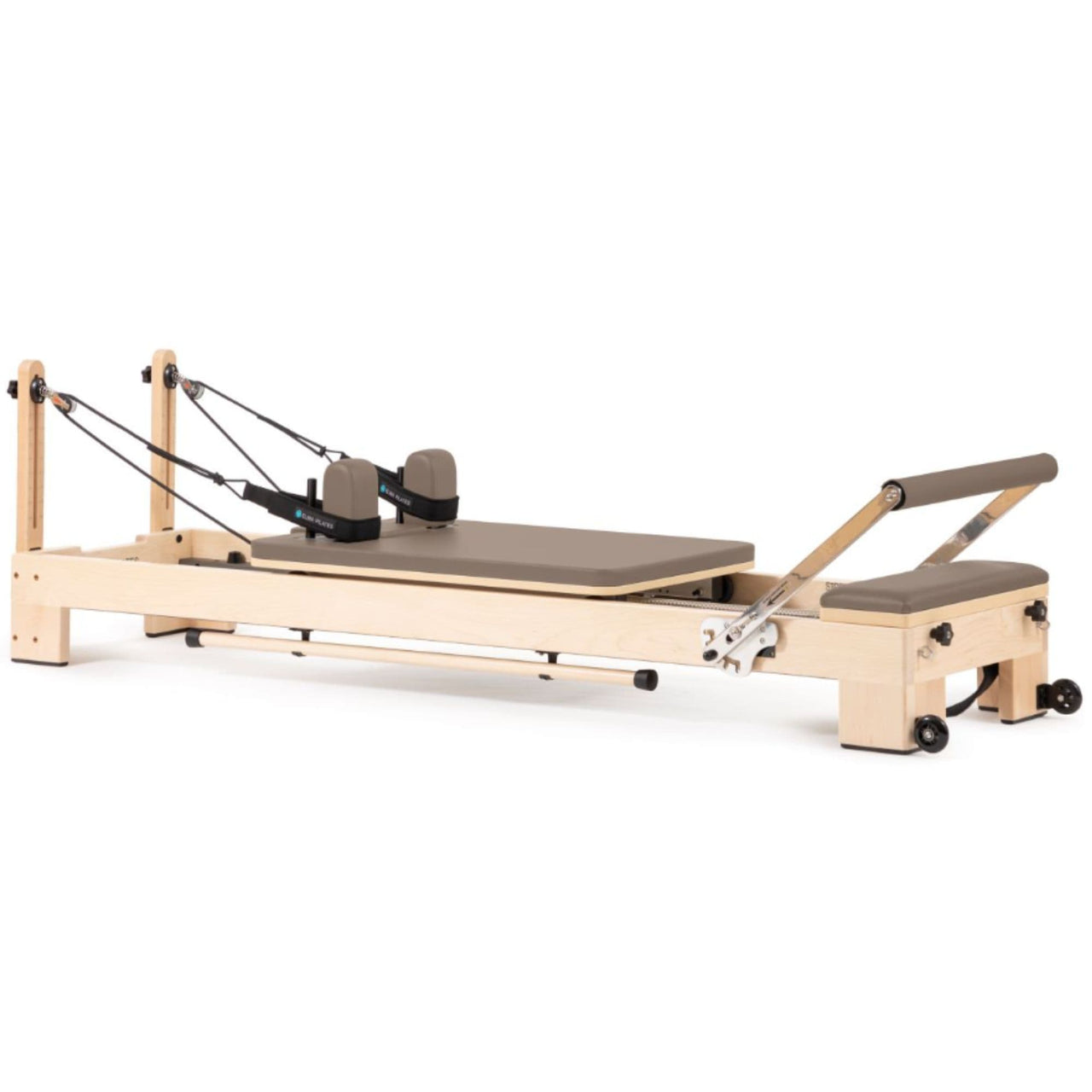 Elina Pilates Wooden Reformer Ligno Mocha Variant Front Angled View On White Background